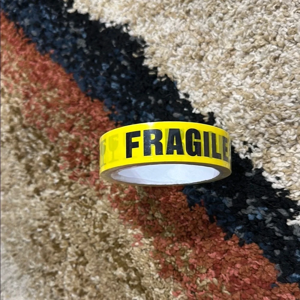 FRAGILE Party Supplies Yellow Fragile Party Streamer NWT Over the Hill Party